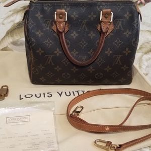 LOUIS VUITTON SPEEDY 25, Receipt, Strap, Lock Key, Dustbag, Shaper